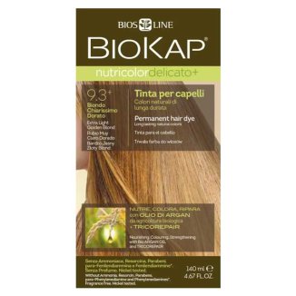 Biokap Nutricolor Delicato+, farba koloryzująca do włosów, 9.3+ bardzo jasny złoty blond, 140 ml - zdjęcie produktu
