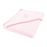 Bocioland, okrycie kąpielowe, 80 x 80 cm, bawełna 100%, ręcznik z kapturkiem, kolor różowy, 1 sztuka - miniaturka  zdjęcia produktu