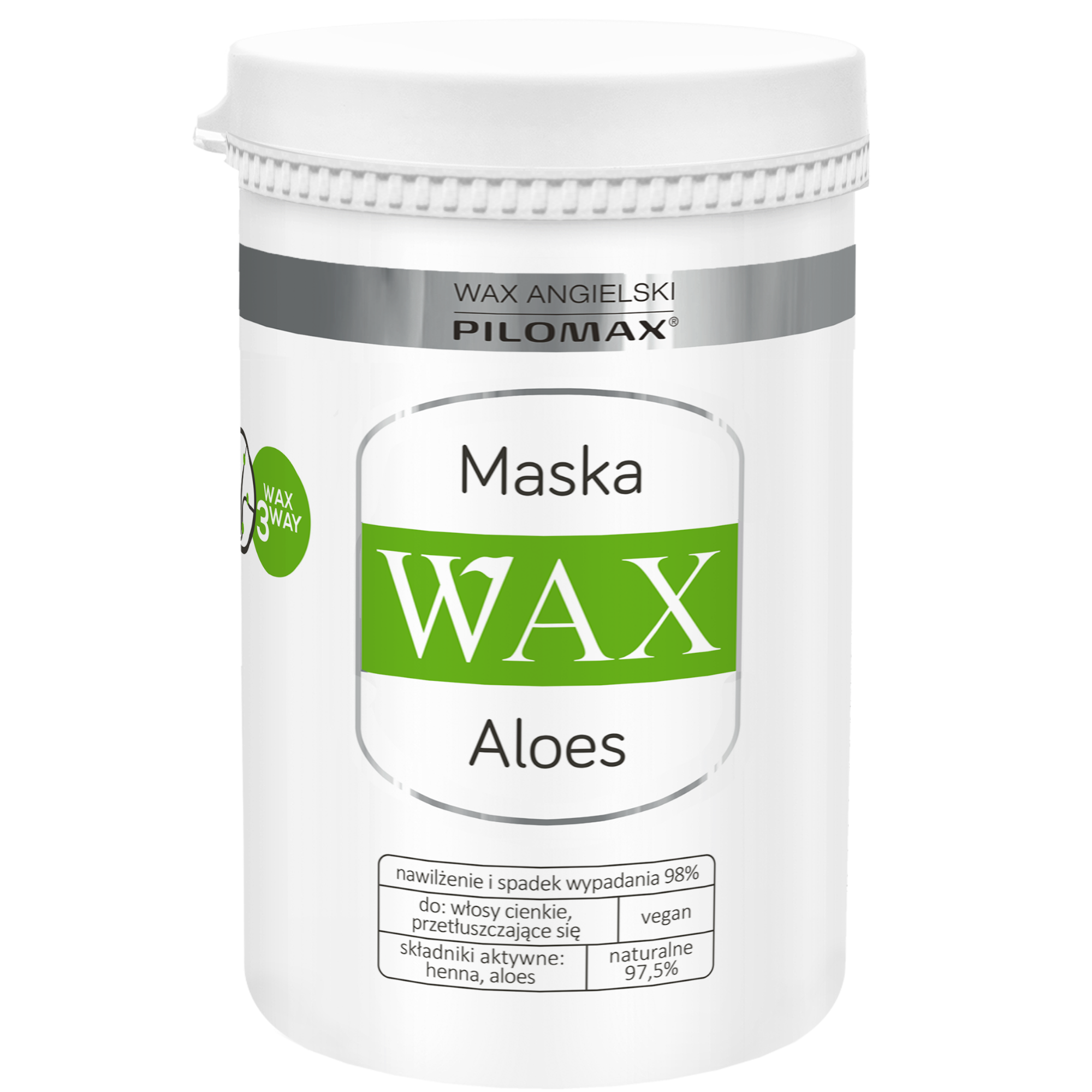 Nieznana WAX Pilomax, Aloes, maska regenerująca do włosów cienkich, 480 ml