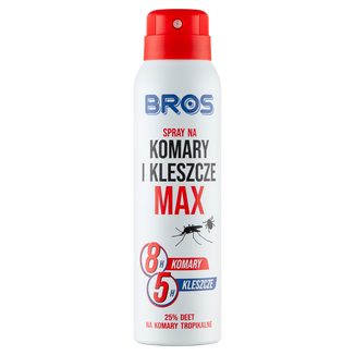 Bros, spray na komary i kleszcze Max, DEET 25,77%, 90 ml - zdjęcie produktu