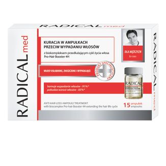 Radical Med, kuracja przeciw wypadaniu włosów dla mężczyzn, 5 ml x 15 ampułek - zdjęcie produktu