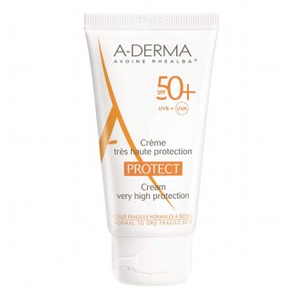 A-Derma Protect, przeciwsłoneczny krem ochronny, skóra sucha i wrażliwa, SPF50+, 40 ml - zdjęcie produktu