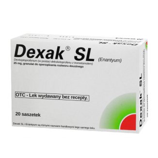 Dexak SL 25 mg, granulat do sporządzania roztworu doustnego, 20 saszetek (import równoległy) - zdjęcie produktu