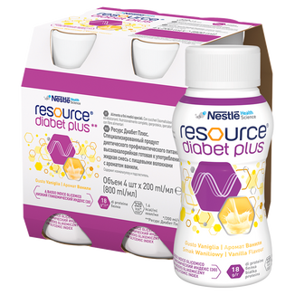 Resource Diabet Plus, smak waniliowy, 4 x 200 ml KRÓTKA DATA - zdjęcie produktu