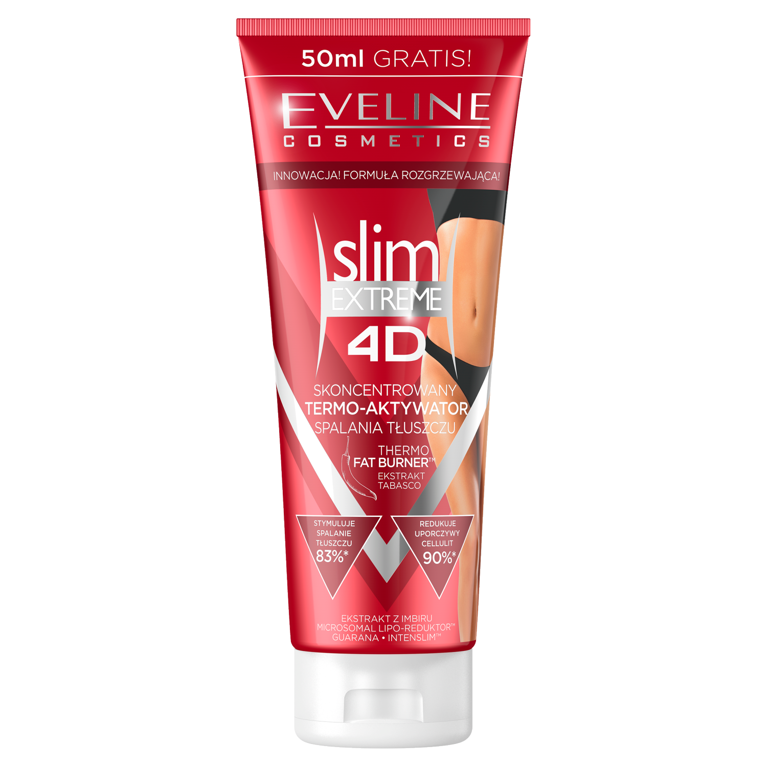Nieznana Eveline Cosmetics 4D Slim Extreme, skoncentrowany termo-aktywator spalania tłuszczu, 250 ml
