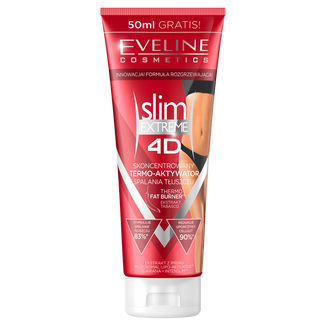 Eveline Cosmetics 4D Slim Extreme, skoncentrowany termo-aktywator spalania tłuszczu, 250 ml - zdjęcie produktu