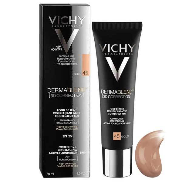 Vichy Vichy Dermablend 3D Correction 45 Gold, Foundation für eine ebenmäßige Hautoberfläche, 30 ml — Inhaltsstoffe und Bewertung