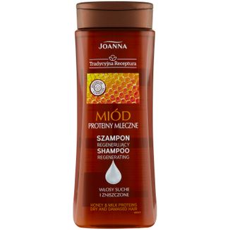 Joanna Tradycyjna Receptura, szampon do włosów, miód i Proteiny mleczne, 300 ml - zdjęcie produktu