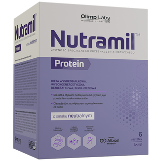 Olimp Nutramil Complex Protein, preparat odżywczy, smak neutralny, 6 saszetek - zdjęcie produktu
