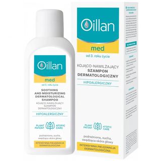 Oillan Med +, szampon kojąco-nawilżąjący, dermatologiczny, powyżej 3 roku życia, 150 ml - miniaturka  zdjęcia produktu