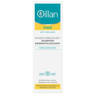 Oillan Med +, szampon kojąco-nawilżąjący, dermatologiczny, powyżej 3 roku życia, 150 ml - miniaturka 2 zdjęcia produktu