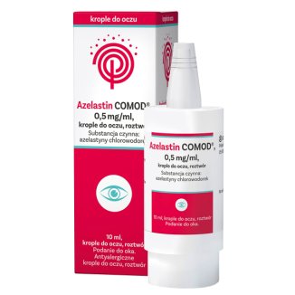 Azelastin Comod 0,5 mg/ ml, krople do oczu, roztwór, 10 ml - zdjęcie produktu