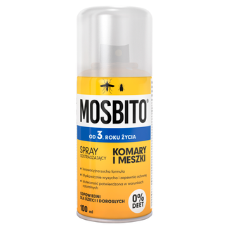 Mosbito, suchy spray odstraszający komary i meszki, 100 ml KRÓTKA DATA - zdjęcie produktu