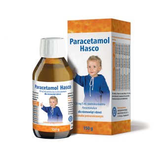 Paracetamol Hasco 120 mg/ 5 ml, zawiesina doustna dla niemowląt i dzieci, smak pomarańczowy, 150 g - zdjęcie produktu
