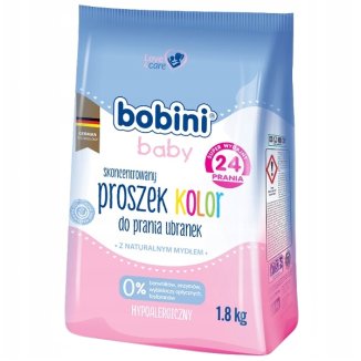 Bobini Baby, skoncentrowany proszek do prania ubranek, hypoalergiczny, kolor, od 1 dnia życia, 1,8 kg - zdjęcie produktu