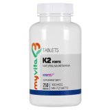 MyVita K2 Forte, witamina K2 MK-7 z natto 100 µg, 250 tabletek  - miniaturka zdjęcia produktu