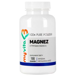 MyVita, Magnez, cytrynian magnezu, Proszek, 100 g - zdjęcie produktu