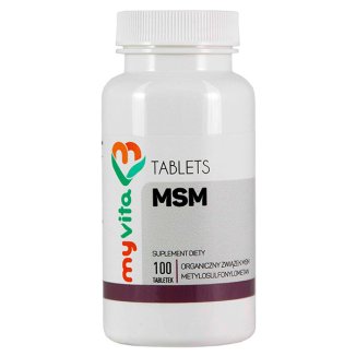 MyVita MSM, organiczny metylosulfonylometan 500 mg, 100 tabletek - zdjęcie produktu