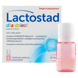 Lactostad dla dzieci od 3 roku, smak truskawkowy, 5 x 7 ml KRÓTKA DATA - miniaturka zdjęcia produktu