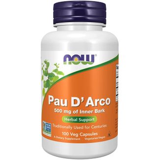 Now Foods Pau D'Arco 500 mg, lapacho, 100 kapsułek wegetariańskich - zdjęcie produktu