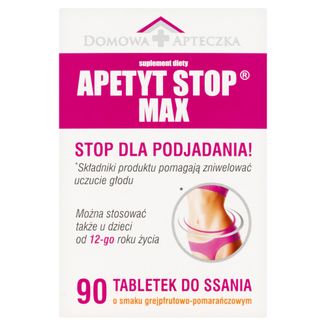 Apetyt Stop Max, smak grejpfrutowo-pomarańczowy, 90 tabletek do ssania - zdjęcie produktu