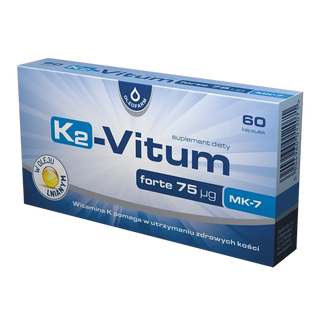 K2-Vitum Forte 75 µg, witamina K2 MK-7, 60 kapsułek USZKODZONE OPAKOWANIE - zdjęcie produktu