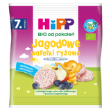 HiPP Wafelki ryżowe Bio, jagodowe, po 7 miesiącu, 30 g - miniaturka zdjęcia produktu
