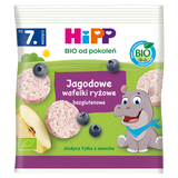 HiPP Wafelki ryżowe Bio, jagodowe, po 7 miesiącu, 30 g - miniaturka zdjęcia produktu