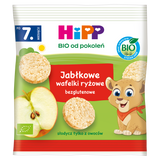 HiPP BIO od pokoleń, jabłkowe wafelki ryżowe, po 7 miesiącu, 30 g - miniaturka zdjęcia produktu