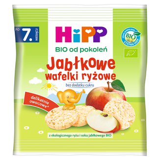 HiPP Jabłkowe wafelki ryżowe Bio, po 7 miesiącu, 30 g - zdjęcie produktu