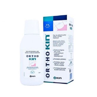 KIN Orthokin, płyn do płukania jamy ustnej dla osób z aparatami ortodontycznymi, smak miętowy, 500 ml - zdjęcie produktu