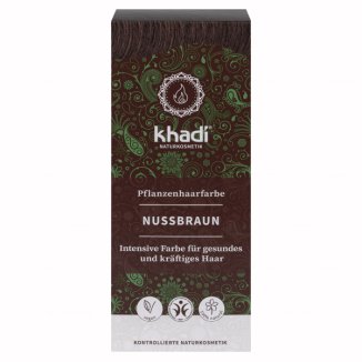 Khadi Nut Brown, henna do włosów, orzechowy brąz, 100 g - zdjęcie produktu
