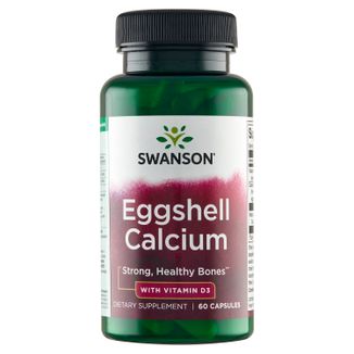Swanson Eggshell Calcium with Vitamin D3, wapń z witaminą D3, 60 kapsułek - zdjęcie produktu