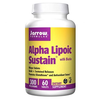 Jarrow Formulas Alfa Lipoic Sustain with Biotin, kwas alfa-liponowy i biotyna, 60 tabletek - zdjęcie produktu
