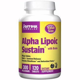 Jarrow Formulas Alfa Lipoic Sustain with Biotin, kwas alfa-liponowy i biotyna, 120 tabletek - zdjęcie produktu