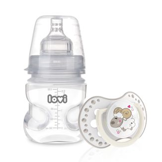 Zestaw Lovi Medical+, butelka antykolkowa ze smoczkiem dynamicznym, od urodzenia, 150 ml + smoczek uspokajający, 0-3 miesiąca - zdjęcie produktu