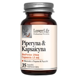 Longer Life Piperyna & Kapsaicyna, 35 kapsułek - zdjęcie produktu