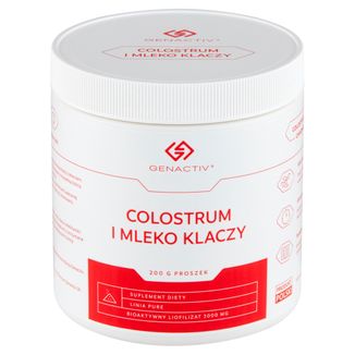 Genactiv Colostrum i Mleko Klaczy, proszek, 200 g USZKODZONE OPAKOWANIE - zdjęcie produktu