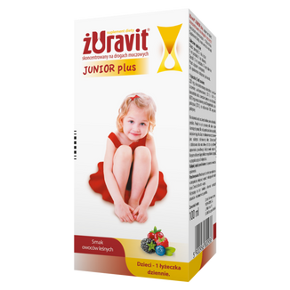 Żuravit Junior Plus, syrop, dla dzieci powyżej 3 roku, smak owoców leśnych, 100 ml USZKODZONE OPAKOWANIE - zdjęcie produktu