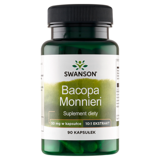 Swanson Bacopa Monniera 10:1 extract, bakopa drobnolistna 50 mg, 90 kapsułek - zdjęcie produktu