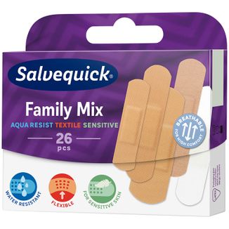 Plastry Salvequick, Family Mix, 26 sztuk USZKODZONE OPAKOWANIE - zdjęcie produktu