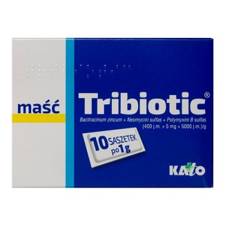Tribiotic (5 mg + 0,833 mg + 0,01 g)/ g, maść, 1 g x 10 saszetek - zdjęcie produktu
