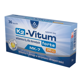 K2-Vitum Forte 200 µg, witamina K2 MK-7, 36 kapsułek - zdjęcie produktu