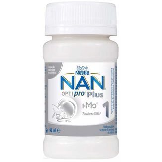Nestle NAN Optipro Plus 1 HM-O, mleko początkowe gotowe do spożycia dla niemowląt od urodzenia, 90 ml - zdjęcie produktu