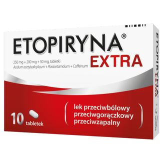 Etopiryna Extra 250 mg + 200 mg + 50 mg, 10 tabletek - zdjęcie produktu
