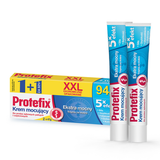 Protefix, krem mocujący do protez zębowych, extra mocny, 2 x 47 g USZKODZONE OPAKOWANIE Protefix, krem mocujący do protez zębowych, extra mocny, 2 x 47 g USZKODZONE OPAKOWANIE - zdjęcie produktu