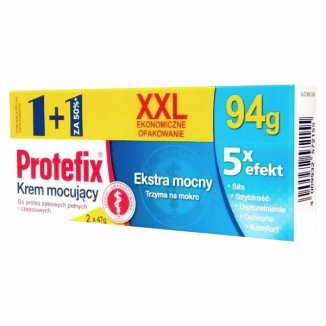 Protefix, krem mocujący do protez zębowych, extra mocny, 2 x 47 g USZKODZONE OPAKOWANIE - zdjęcie produktu