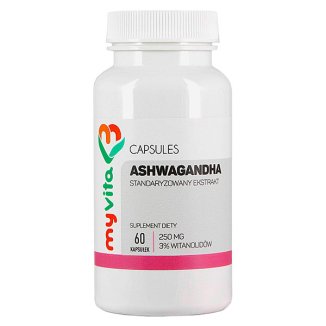 MyVita, Ashwagandha ekstrakt 250 mg, 60 kapsułek - zdjęcie produktu