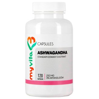 MyVita Ashwagandha, standaryzowany ekstrakt, 120 kapsułek - zdjęcie produktu