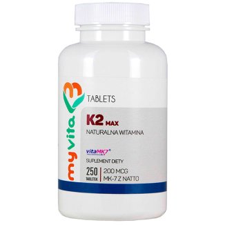 MyVita Naturalna witamina K2 Max, witamina K 200 µg, 250 tabletek - zdjęcie produktu